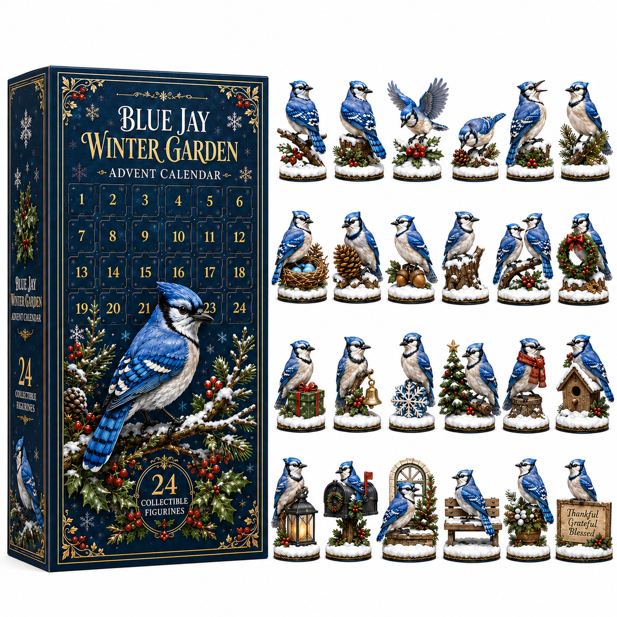 Blue Jay 24-Day Advent Calendar – Christmas Countdown Collectible Figurines