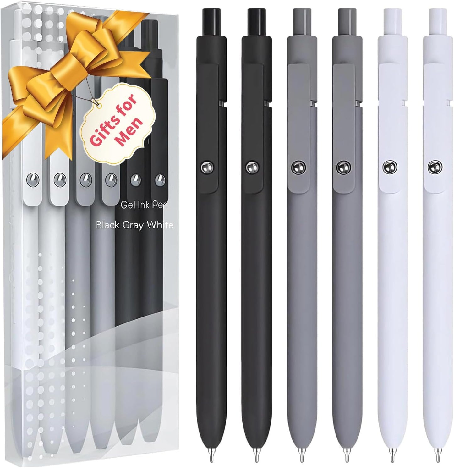 🔥HOT SALE🔥🔥Black Gel Pens, 6Pcs 0.5mm Gel Pens Fine Point, Quick Dry Retractable Gel Pen Set, Smooth Writing Pens for Office Work, Note Taking, Black Ink Pens for Men Women(Black)