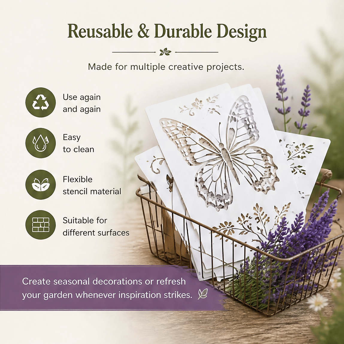 🔥LAST DAY 50% OFF - 🌿 Garden Wall StencilTM – Reusable DIY Kit for Walls, Fences & Patios