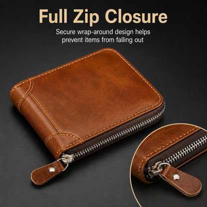 🔥LAST DAY 49% OFF🔥💼 Vintage Zip Wallet, Bifold Card Coin Purse
