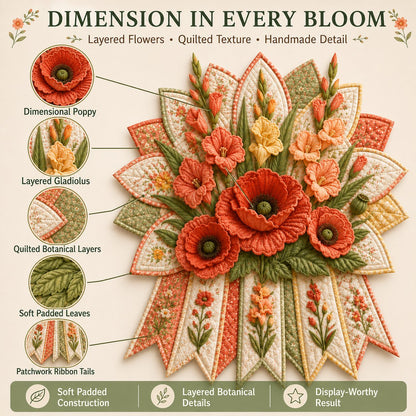 🌸 Beginner-Friendly 12-Month Birth Flower 3D Quilted Wall Hanging Sewing Kit Collection | Complete Kit with Coordinated Fabrics, Sewing Materials & Step-by-Step Guide Included 💕