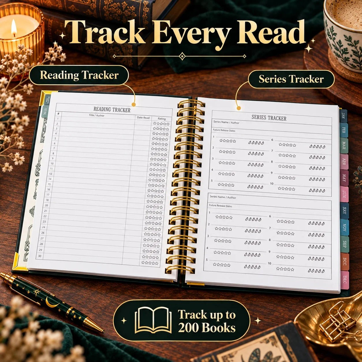 📖✨Midnight Study Hardcover Reading Planner for Book Lovers(📦Buy 2 Free Shipping)