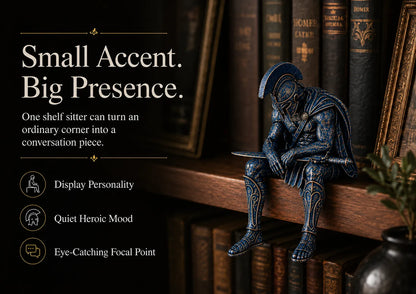 Ancient Greek Warrior Shelf Sitter – Unique Bookshelf Decor