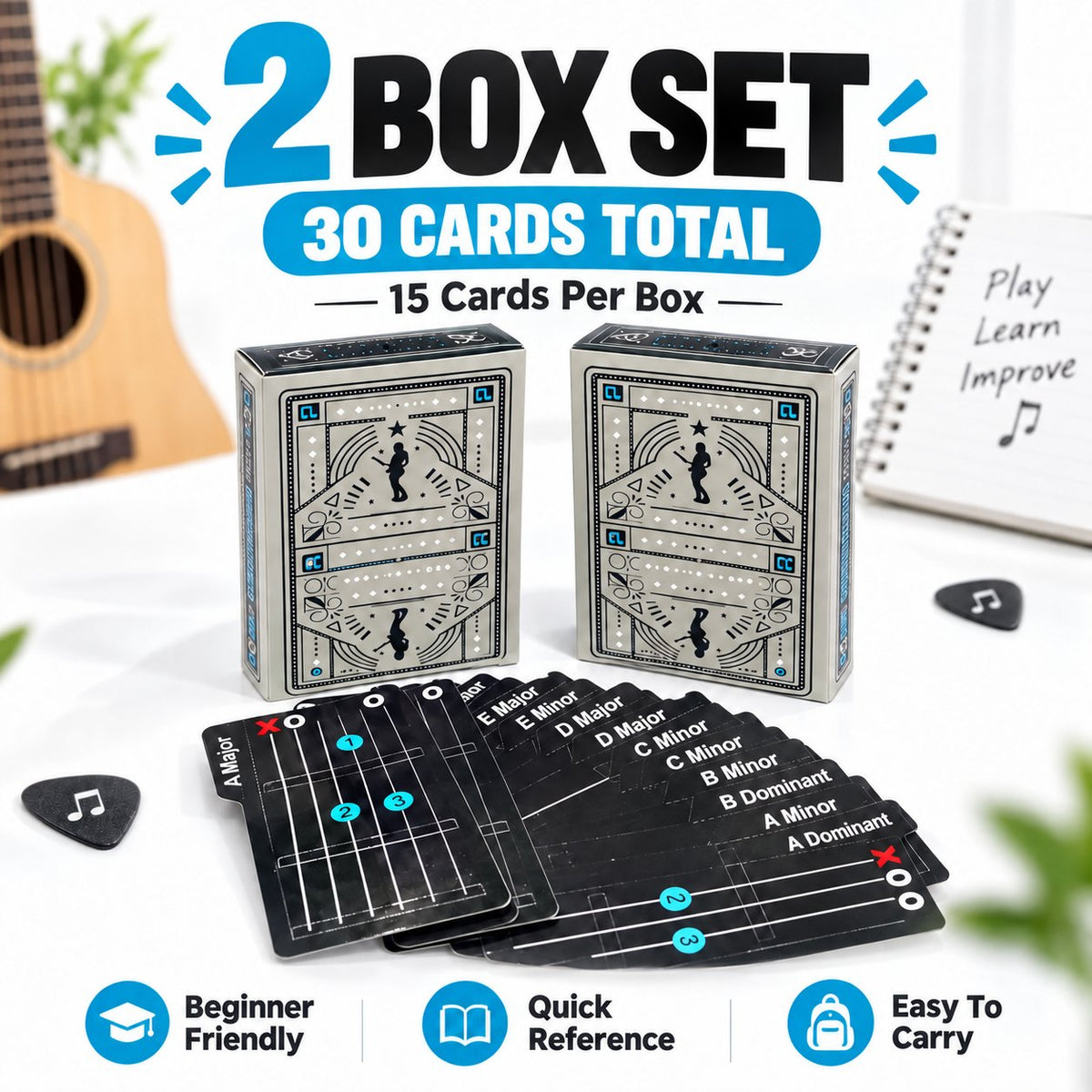 🎸✨ Guitar Chord Cards — Learn Chords Faster & Master Your Guitar Skills Easier!