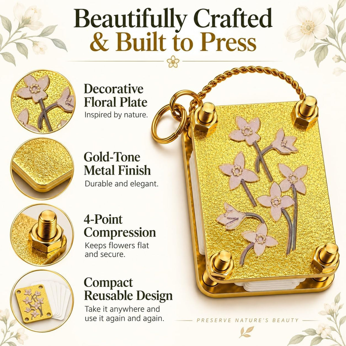 🌸✨Mini Embossing Tool (Comes with 20 Sheets of Special Paper + Wrench)