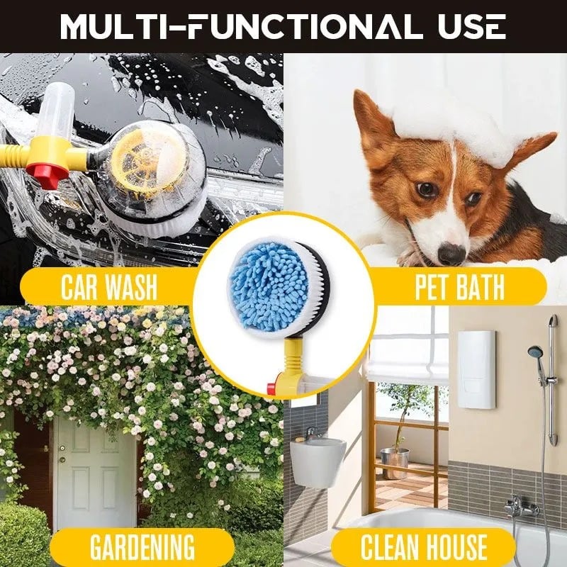 Auto-Rotating Foaming Car Wash Brush with 5 Spray Modes