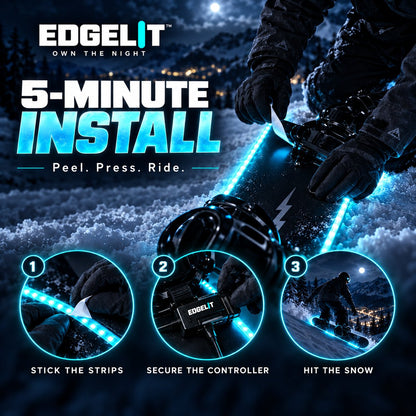 🏂 LED Snowboard Edge Light Kit – 7 Color Night Riding System❄️Light Up Every Run. Own Every Night✨