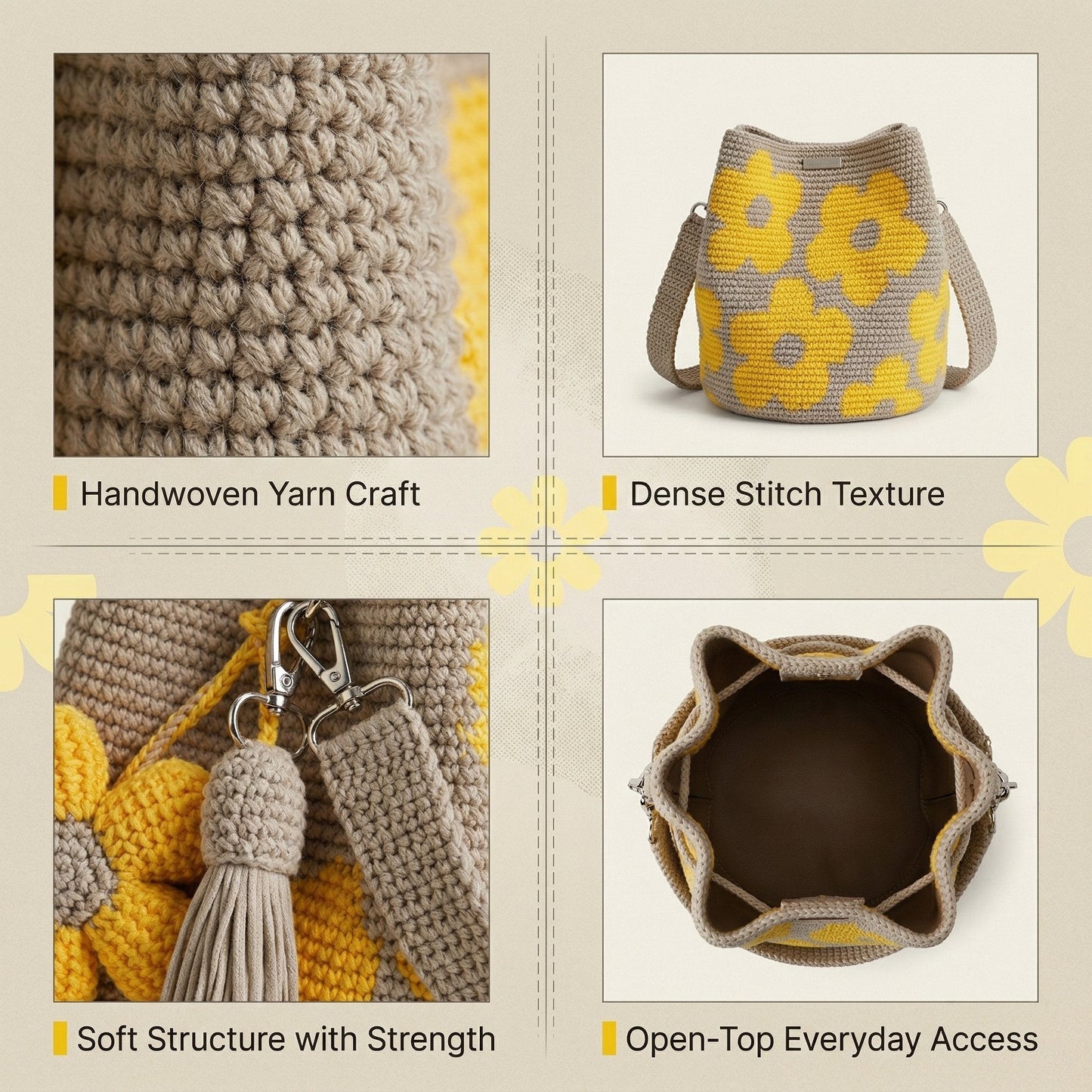 🎁🌼Only $34.99 This Week🌟🎉Handmade Crochet Flower Tote 🌼✨