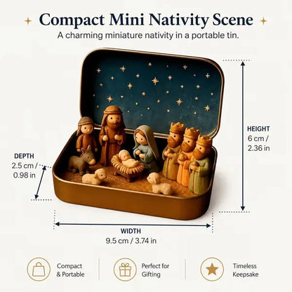 🔥Last Day 49% OFF - ✝️Religious Pocket-Size Mini Nativity Scene Set with Storage Box