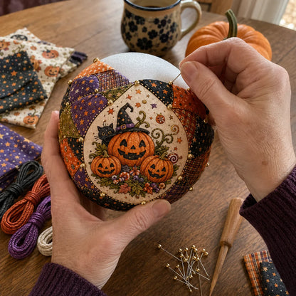 ⏳ Last Day 49% OFF – 🎃 Beginner-Friendly DIY Halloween Classics Patchwork Ornament Kit Collection | Complete Kit with Coordinated Fabrics, Ornament Form, Spooky Accents & Step-by-Step Guide Included 💕