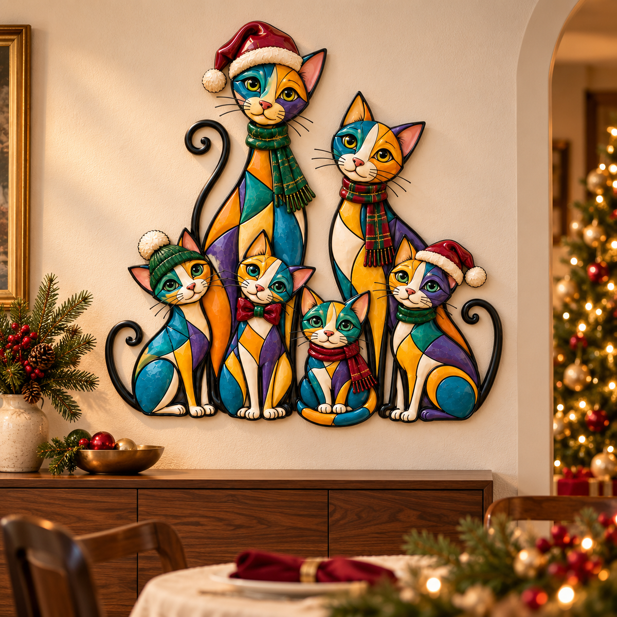 2026 Christmas Dog/Cat Family – A Colorful Holiday Welcome for Dog Lovers