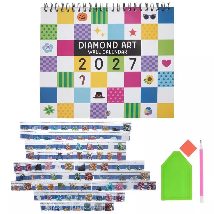 [Official Licensed] 📅2027 Wall Calendar Diamond Painting Kit❤️Beginner-Friendly | Complete Kit with All Tools Included