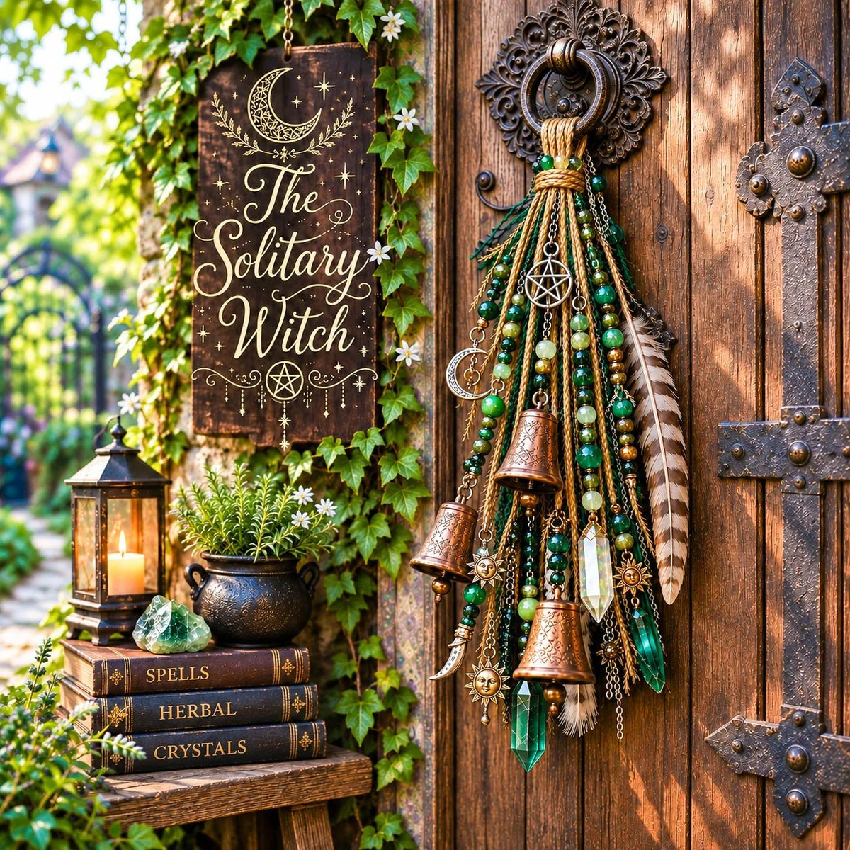 🔮Witchy Door Charm | Bells, Crystals & Celestial Hanging Decor🔮
