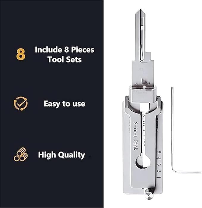 🔥HOT SALE 49% OFF⚒️Stainless Steel Master Key Decoder, SS001 Pro Lock Pick Tool for Beginners, Practical Locks for Lock Lock,Lock Pick Set（Only applicable to Flat Key Lock）