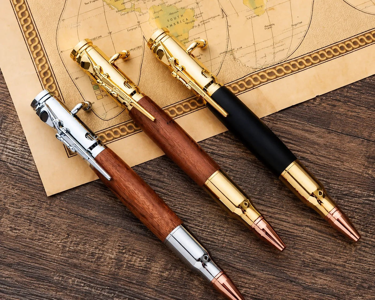 🖊Handcrafted by Jake Wilson🖊 Bolt Action Wooden Bullet Pen | Crafted From Real Wood & Bullet Casing