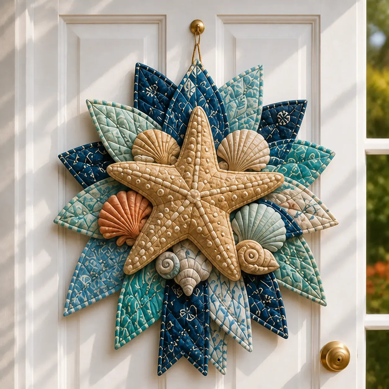 ⏳ Last Day 49% OFF – 🌊 Beginner-Friendly DIY Large Coastal Quilted Seaside Wreath Sewing Kit Collection | Complete Kit with Coordinated Fabrics, Sewing Materials & Step-by-Step Guide Included 💕