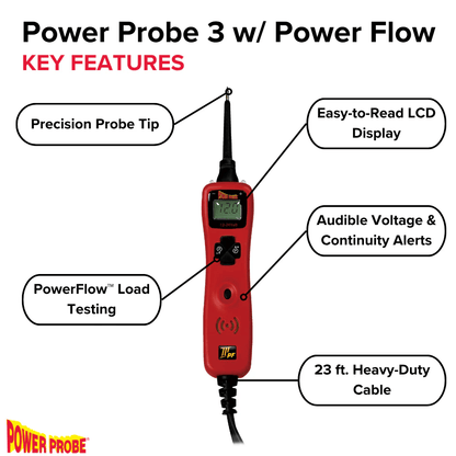 POWER PROBE Circuit Tester: Circuit Tester, Electrical Circuits, 12 to 24V, Brass, Rubber