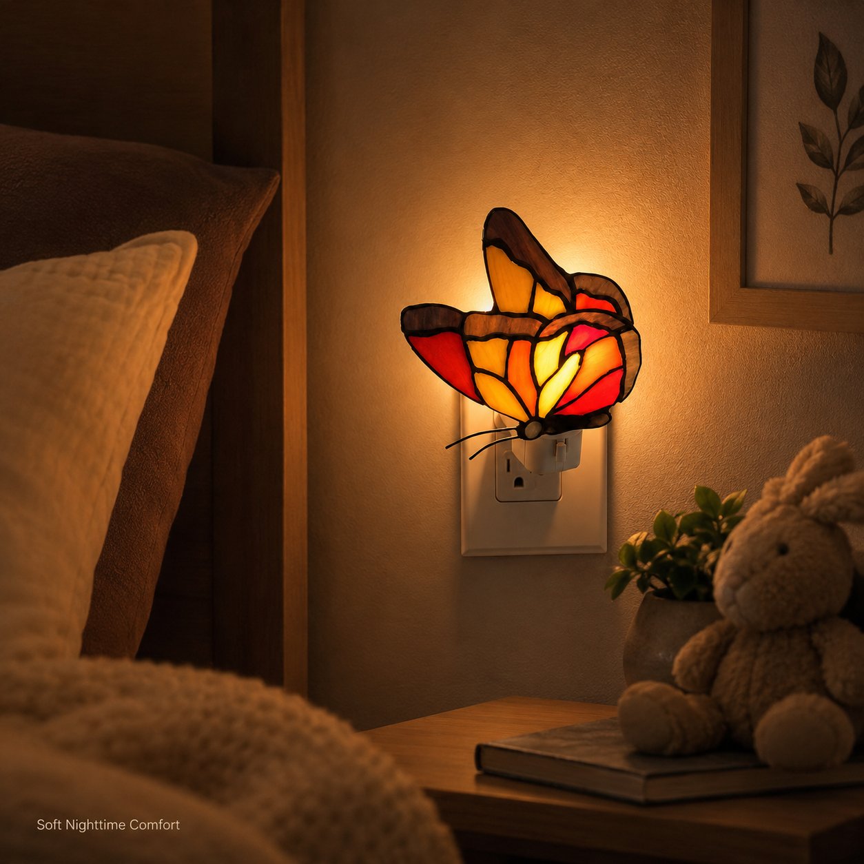 🦋 Limited-Time 50% OFF – Stained-Glass-Style Butterfly Plug-In Night Light