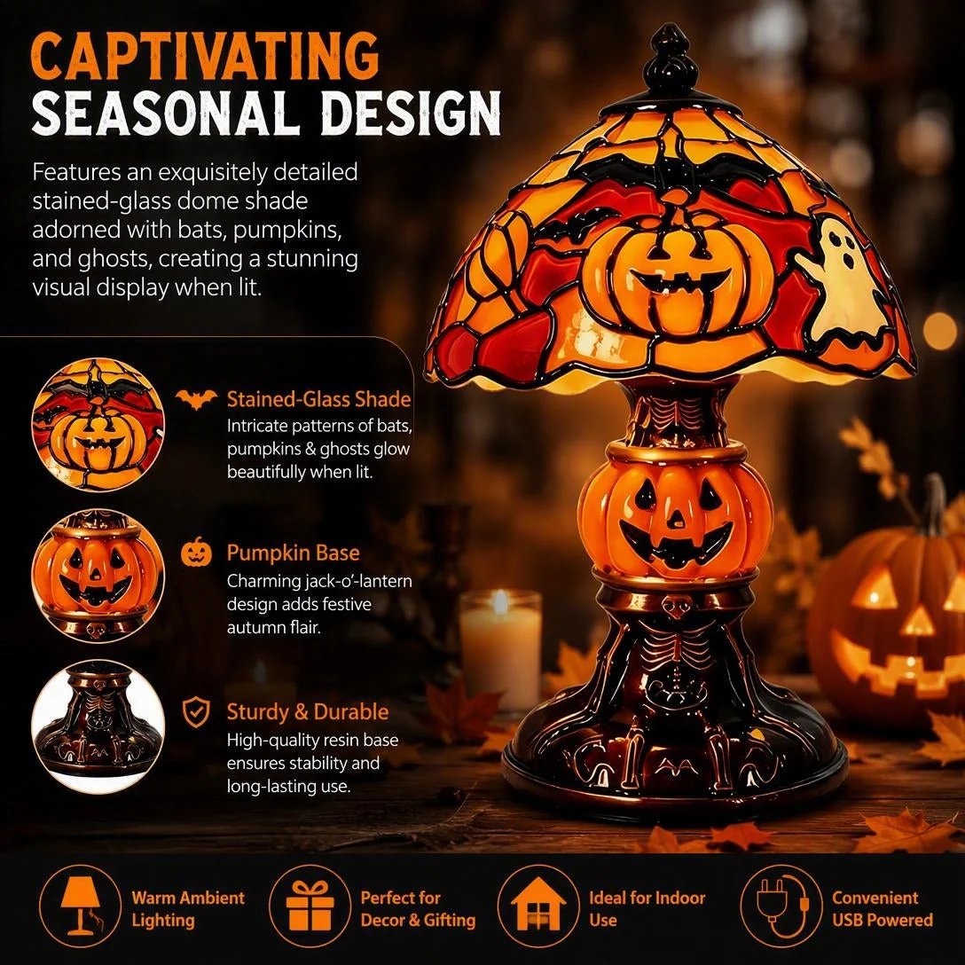 🎃Halloween Ghost Bat Pumpkin Table Lamp
