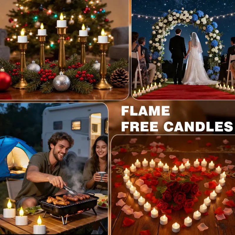 Rechargeable Flameless Tealight Candles with Remote Control