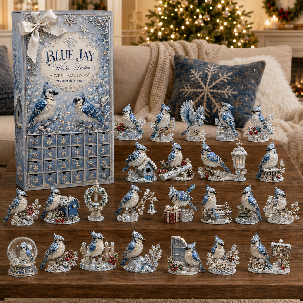 Blue Jay Christmas winter ornaments