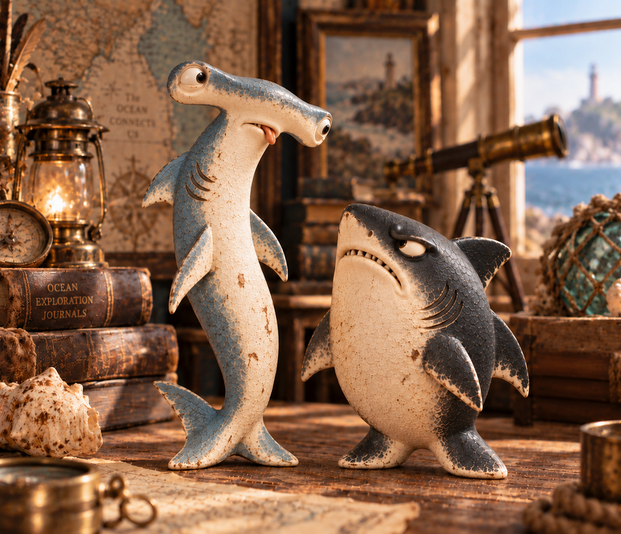 Odd Shark Duo ocean explorer display