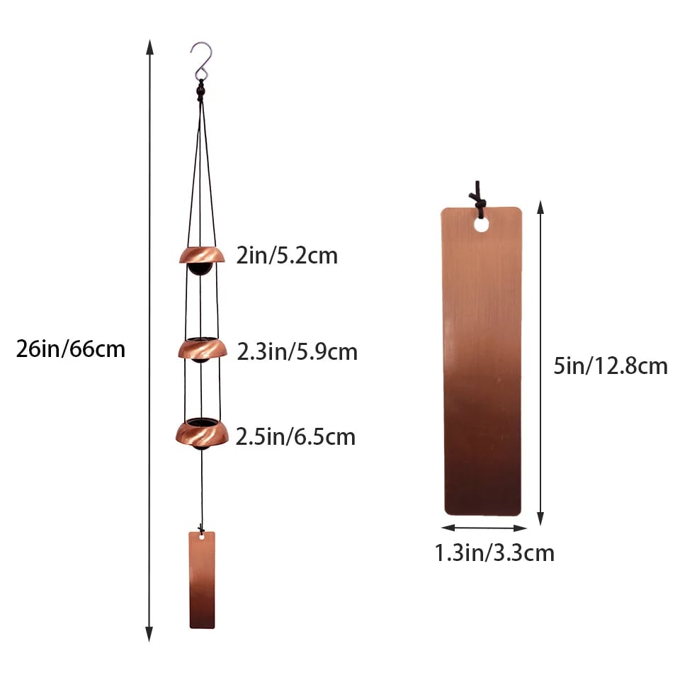 🔔 Quintet Brass Wind Chimes (35-inch)