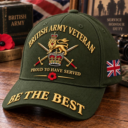 🎖️ British Army Veteran Cap – Proud to Have Served