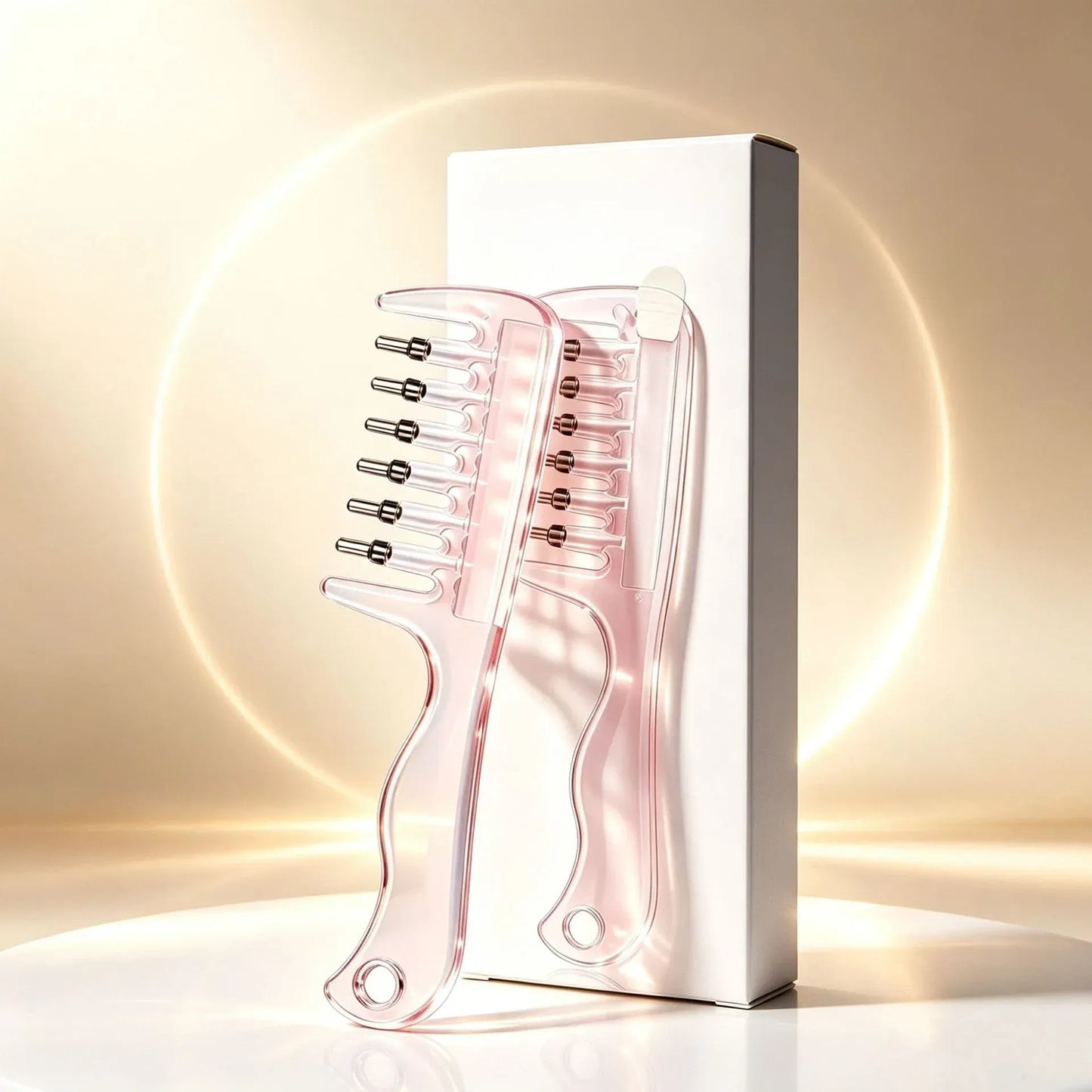 ⭐💧Refillable Scalp Oil Applicator Comb with 6 Metal Massage Tips – Even Root Serum Distribution & Scalp Stimulation for Hair Care
