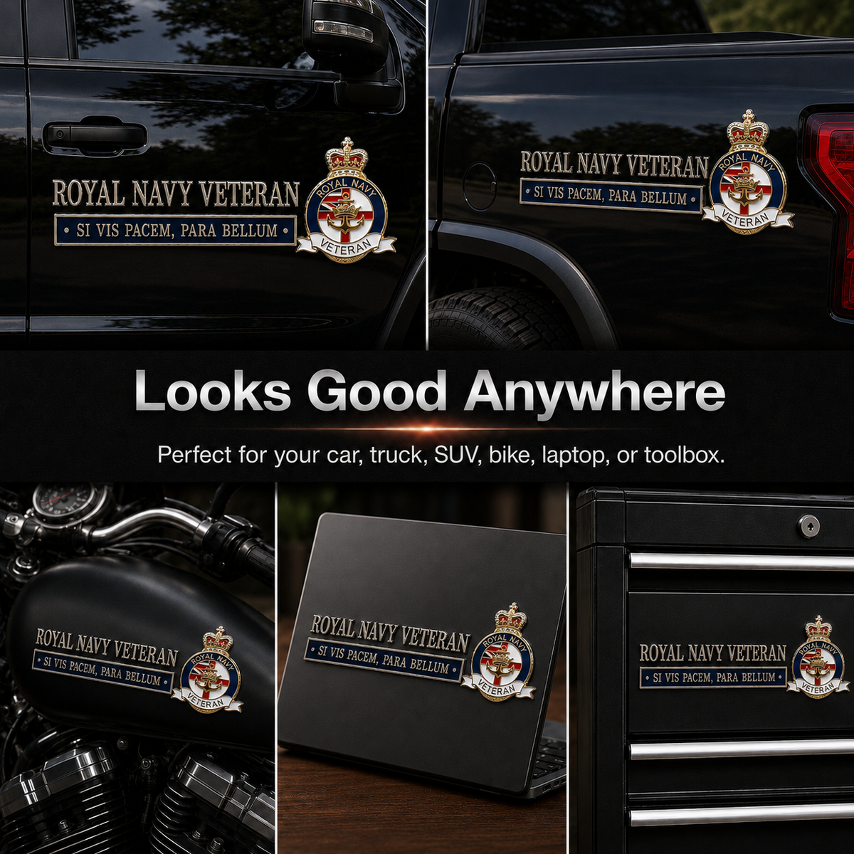 Royal Navy Veteran emblem on vehicle and personal equipment
