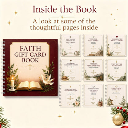 ✝️FAITH GIFT CARD BOOK📚 14 Themed Pages, Hardcover & Durability Line
