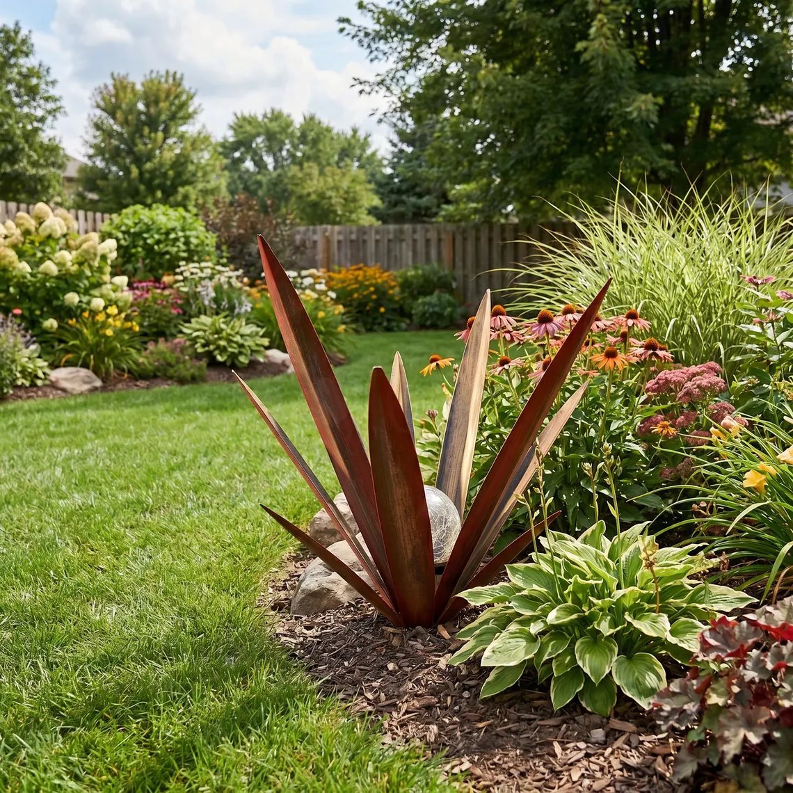 Glowing Solar Agave Garden Light