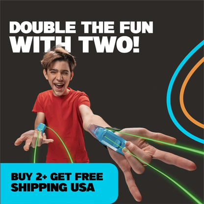 ⚡ Rechargeable Wrist String Launcher | UV & Glow String Trick Toy