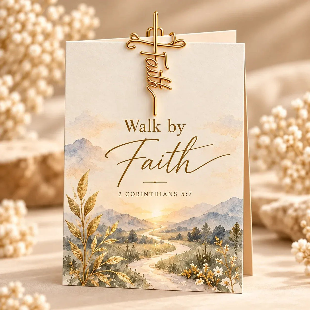 ✝️Faith-Inspired Christian Greeting Cards with Gold Scripture Paper Clips