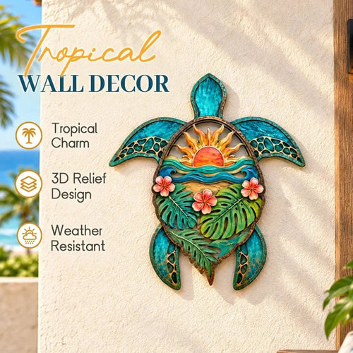 🏖️Tropical Sea Turtle Sunset Wall Decor