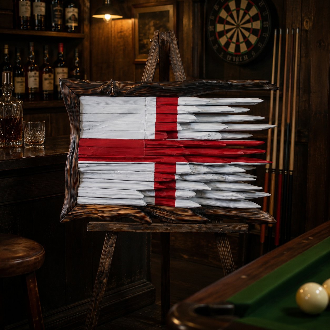 Handcrafted Vintage Wood Flags – 5 Heritage Emblems