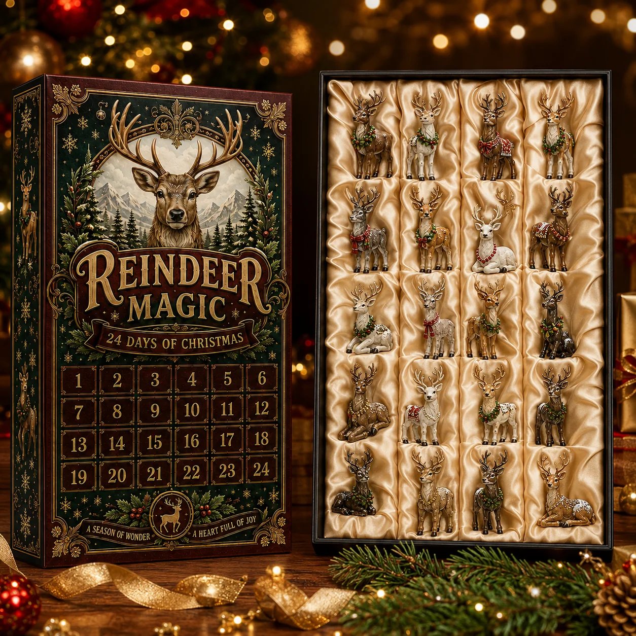🦌 Unleash Alpine Enchantment: 24 Days Reindeer Magic Ornament Advent Calendar 2026