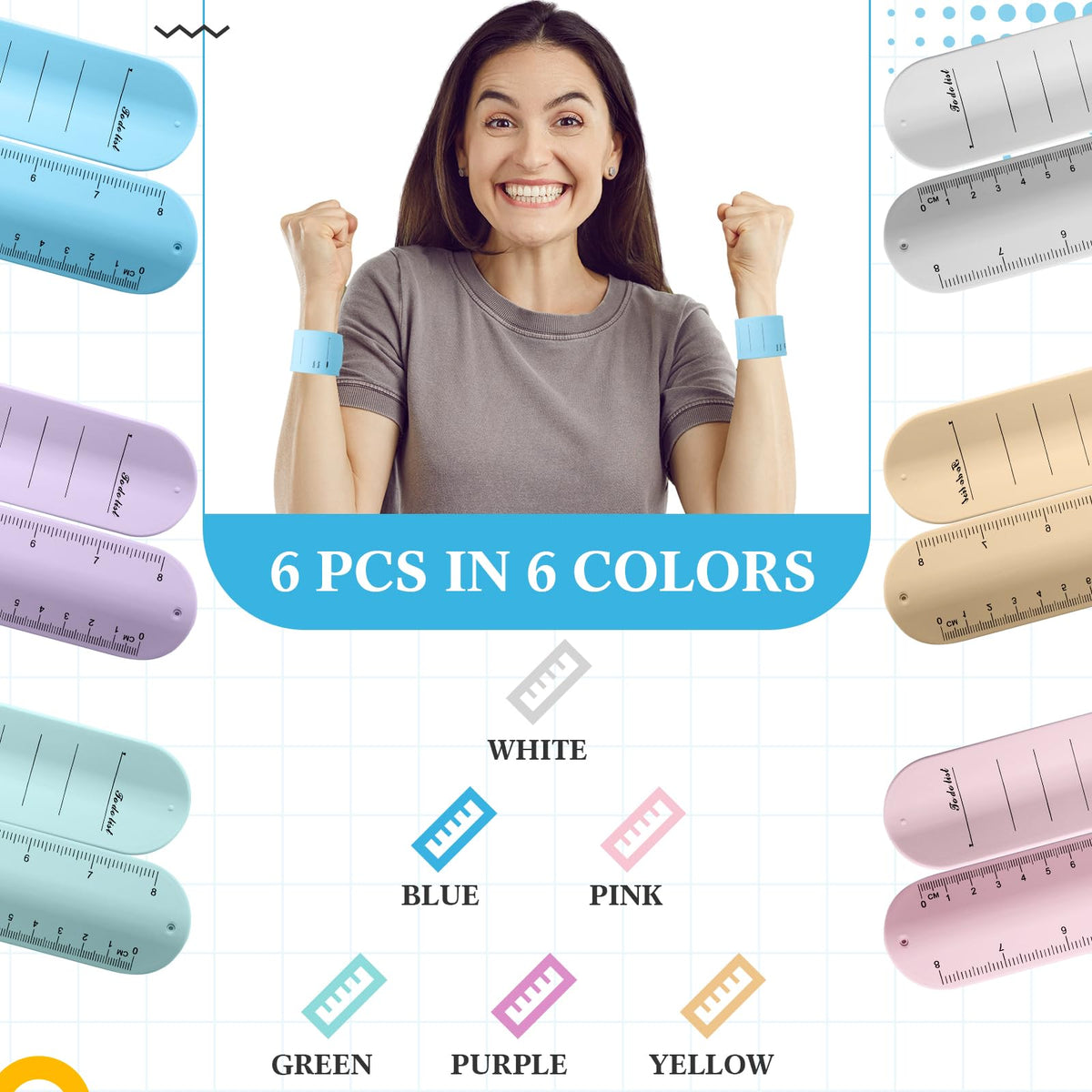 6 Pcs Silicone Bracelet to Do List Slap Silicone Reminder Bracelet Reusable Wearable Wrist Waterproof for Work Wrist Strap
