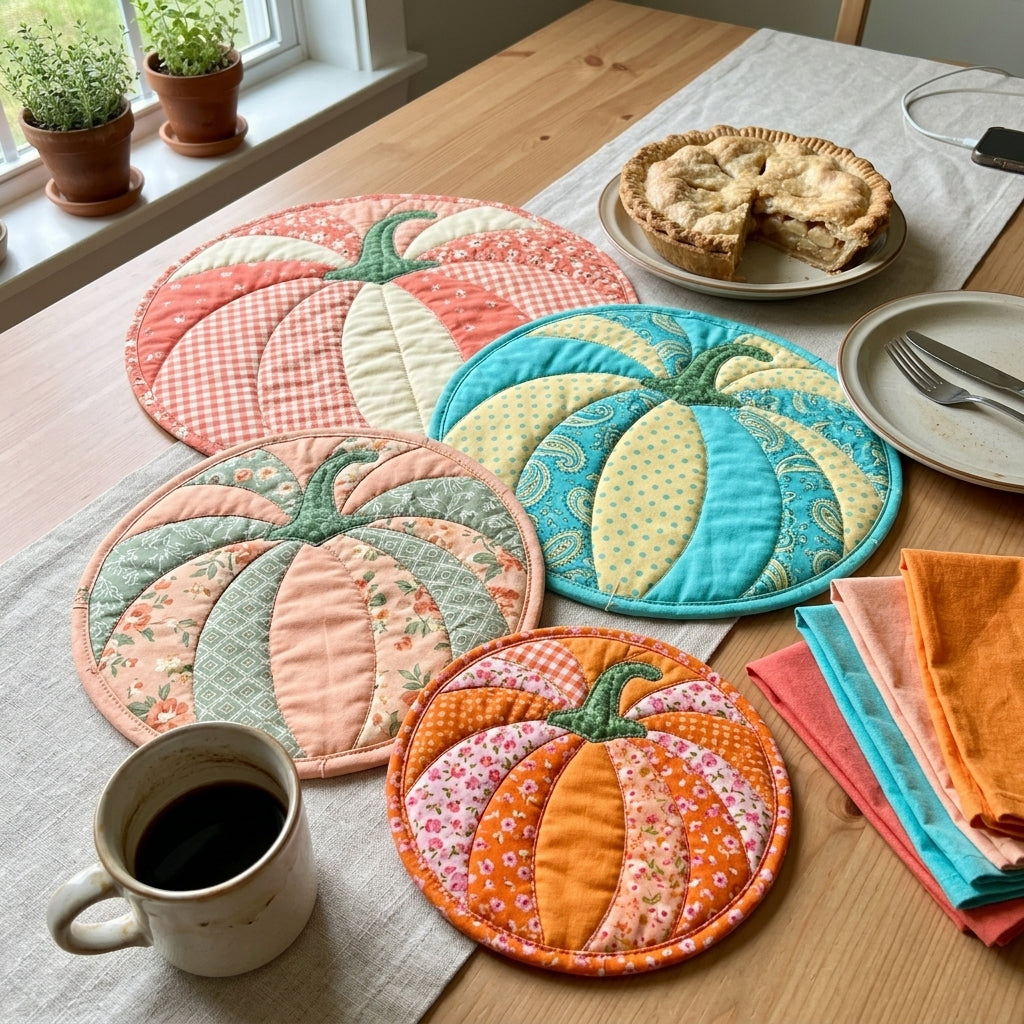Cozy Pumpkin Patch Mat Sewing Template Set