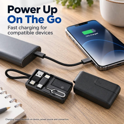 🔥 HOT SALE 🔥 49% OFF | 60W Fast Charging Cable Organizer Kit 🔌 Compact Travel Cable Storage Box with Multi-Connector Charging Set