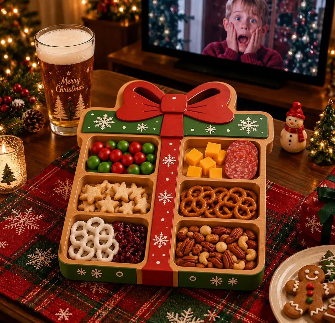 ⏳ Last Day 49% OFF – 🎄Christmas Character Snack Serving Tray | 11 Festive Divided Designs for Crackers, Cheese, Fruit, Candy & Holiday Treats 🍿