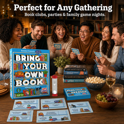 📚 Bring Your Own Book Party Game | 150 Hilarious Prompt Cards, 60-Second Timer & Endless Book Night Fun 🐱🎉