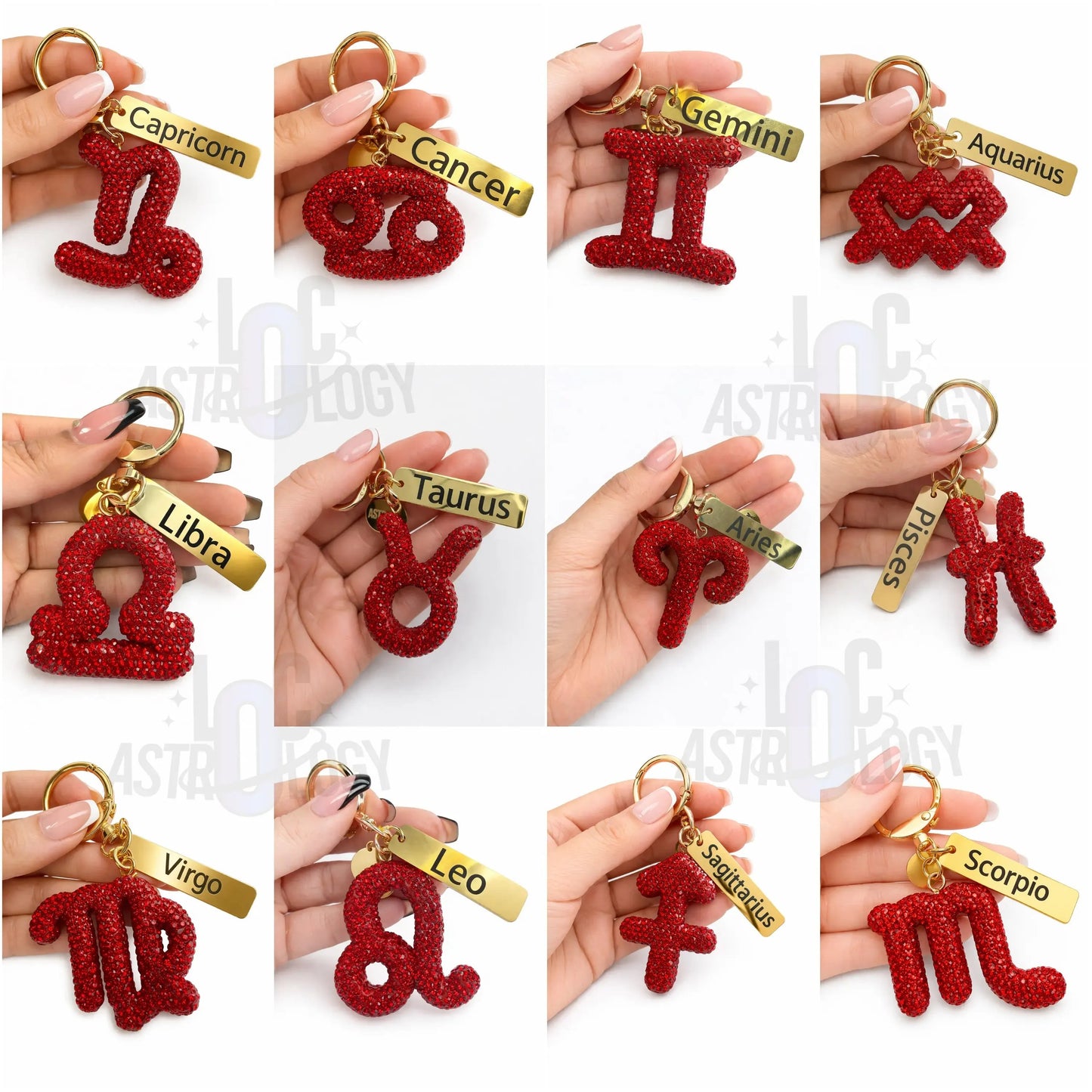 🔥LAST DAY 49% OFF-  Zodiac Bedazzled Bag Charm & Keychain