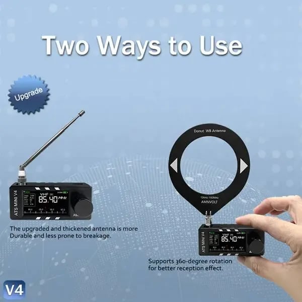 🔥Last Day 49% OFF📻Upgraded ATS Mini V4 Si4732 All Band DSP Radio Receiver