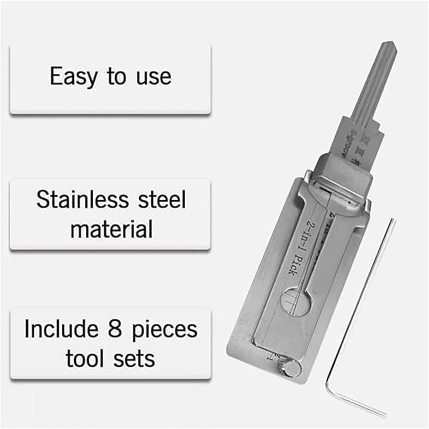 🔥HOT SALE 49% OFF⚒️Stainless Steel Master Key Decoder, SS001 Pro Lock Pick Tool for Beginners, Practical Locks for Lock Lock,Lock Pick Set（Only applicable to Flat Key Lock）
