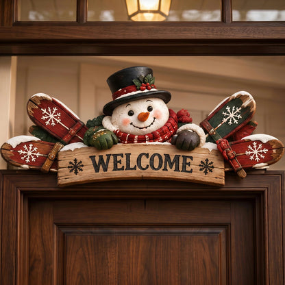 ❄️🎿 | Rustic Winter Mountain Cabin Door Frame Decor, Christmas Above-Door Wall Sign, Seasonal Porch Home Ornament