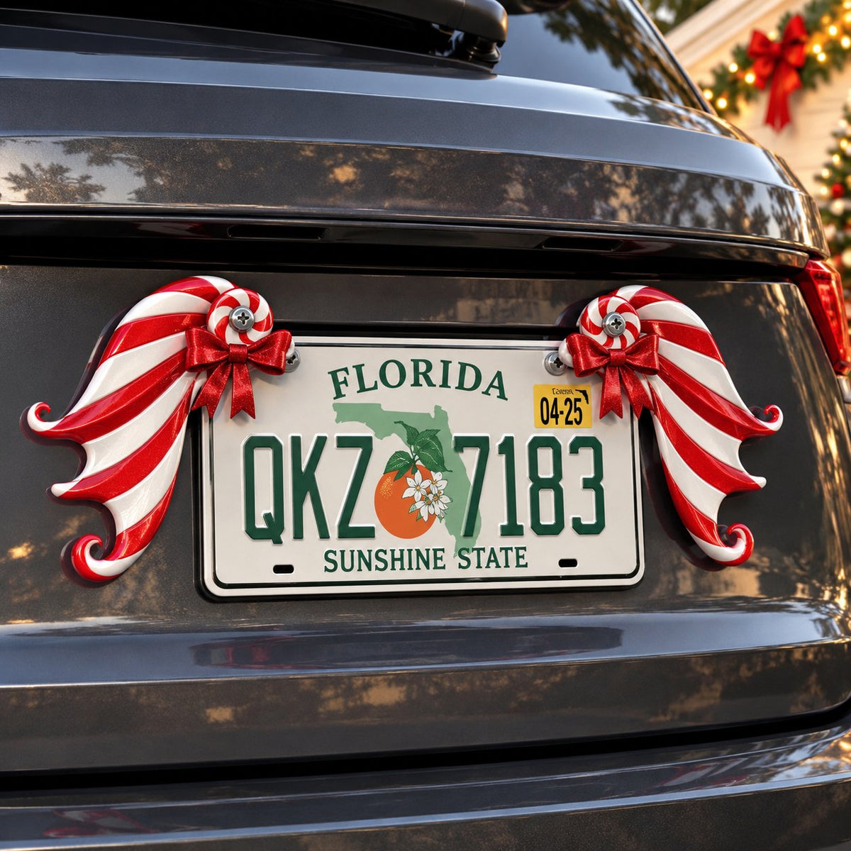 Christmas Angel Wing License Plate Decor