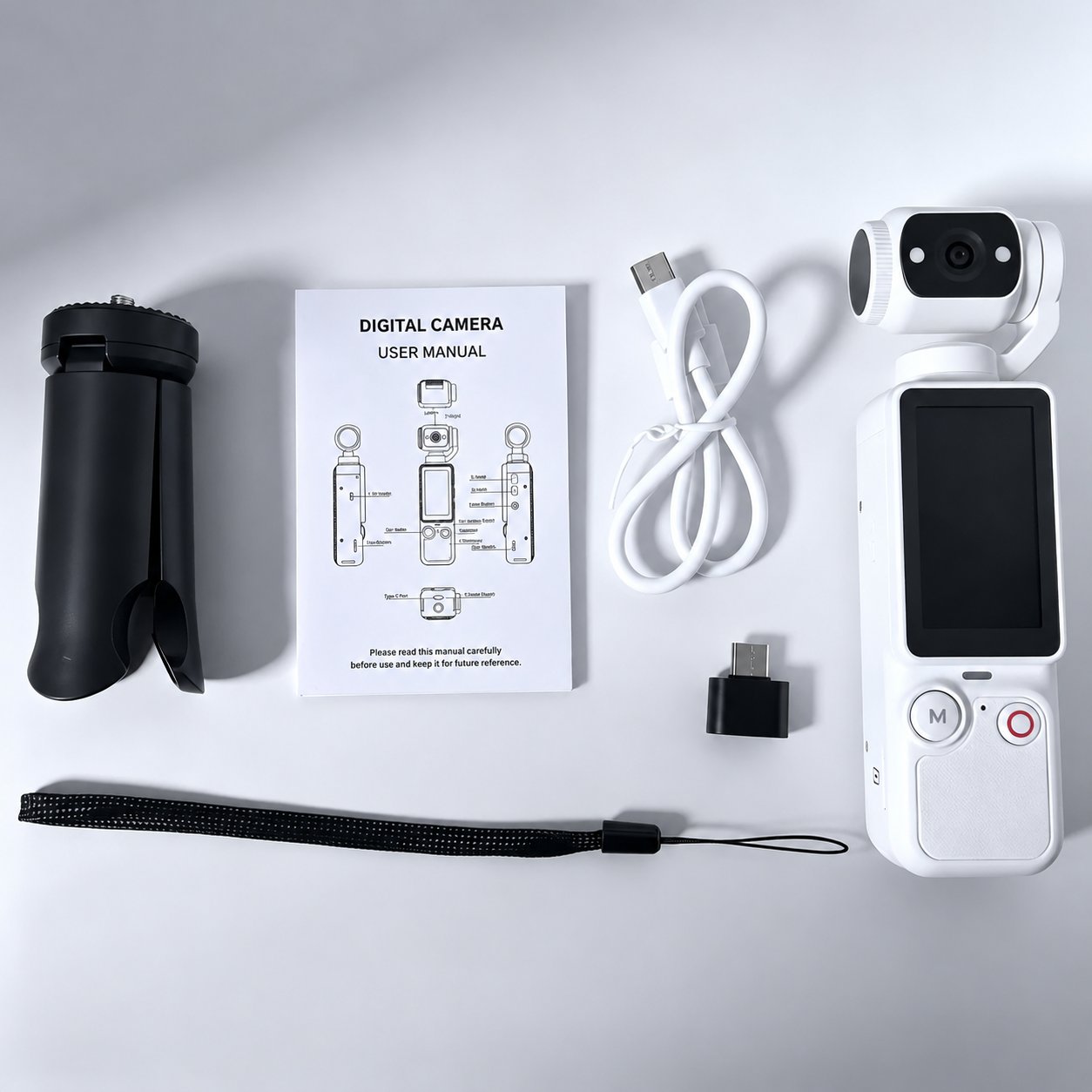 🎥 Upgraded Vlogging Camera – 180° Rotating Lens, Full-Body Video Recorder for Travel, Daily Life & Content Creation