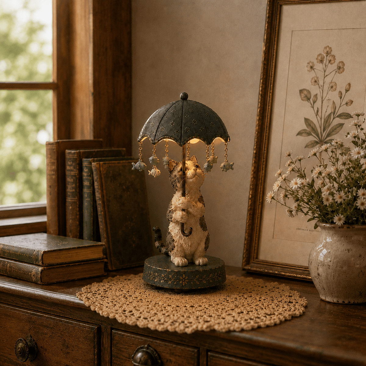 🎁 Vintage animal-shaped lamp with a rotating shade