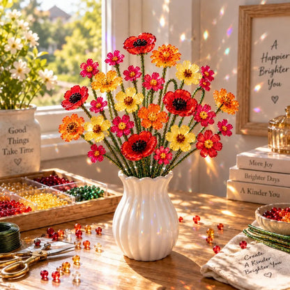 ⏳ Last Day 49% OFF –🌼✨DIY Beaded Wildflower Bouquet Kit – Handmade Crystal Flower Craft Set🌸✨(📦Buy 2 Free Shipping)